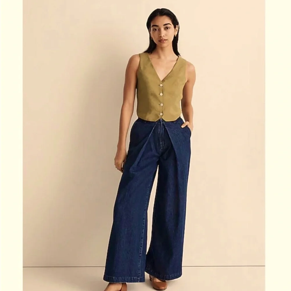 NWT Made-well Crop Vest Khaki Brown size 4 US - Picture 1 of 6